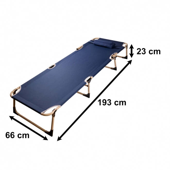 Lit de camp pliant touristique canadien 193 cm bleu foncé