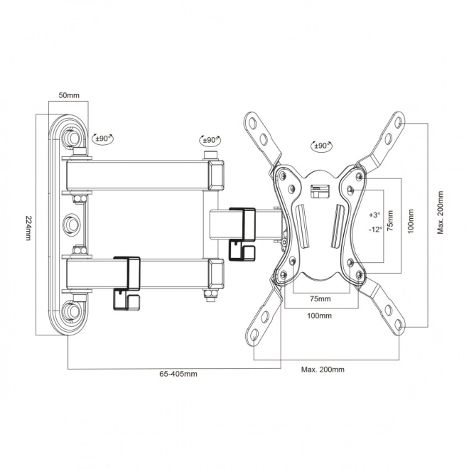 Support pour TV/moniteur 23-43 pouces 30 kg MC-418