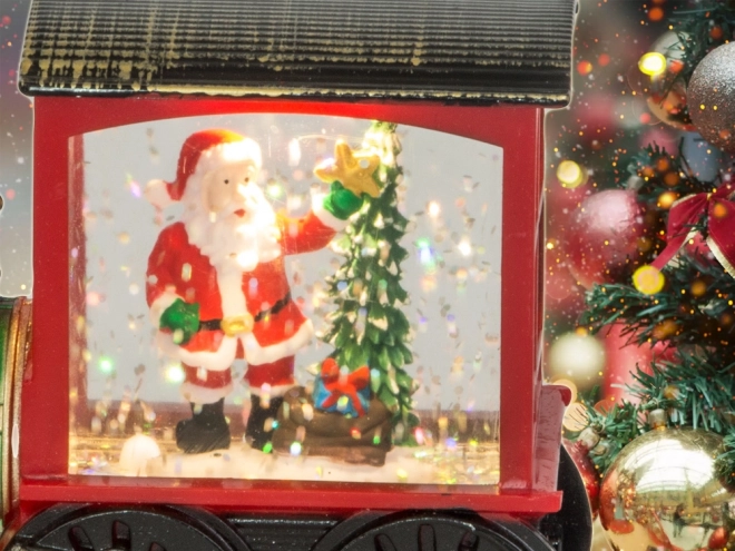 Lanterne de Noël en forme de locomotive avec éclairage LED