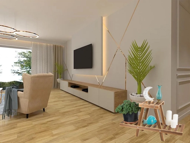 Support en bois à deux niveaux pour plantes