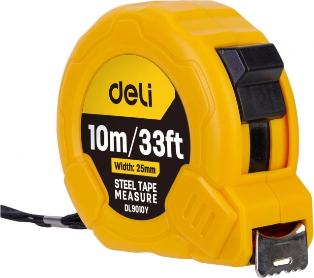 Mètre jaune Deli Tools 10 m/25 mm