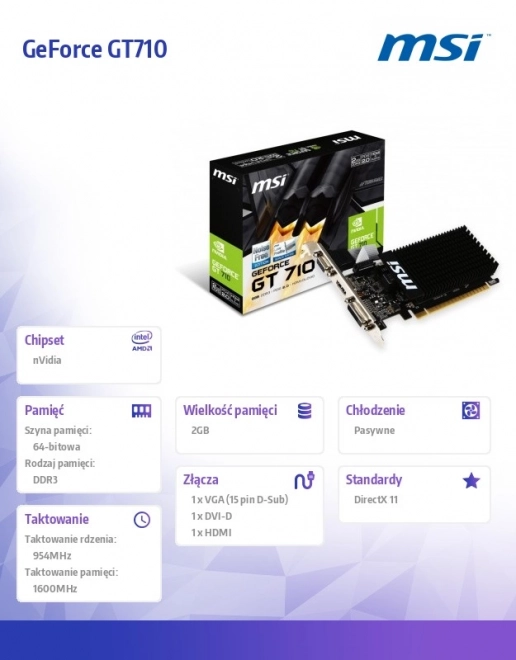 Carte graphique MSI GeForce GT 710 2GB