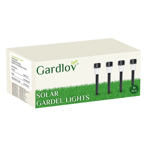 Lampes solaires de jardin à LED - ensemble de 10, à planter, étanches, lumière blanche chaude