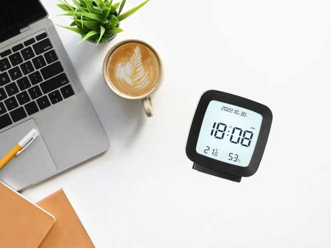 Réveil numérique avec écran LCD et mesure de la température et de l'humidité