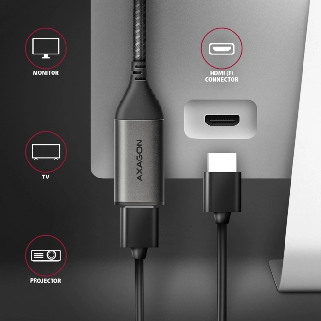 Adaptateur USB-C vers HDMI 4K/60Hz en aluminium, câble de 25 cm