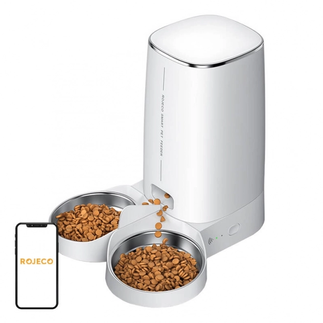 Distributeur intelligent Rojeco 4L pour animaux de compagnie avec Wi-Fi et double bol