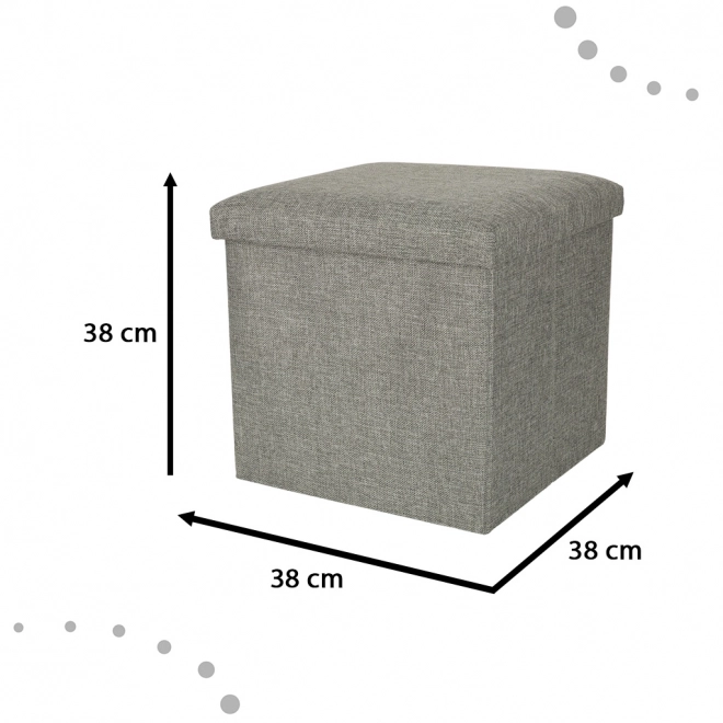 Pouf de rangement pliable gris 38x38x38 cm