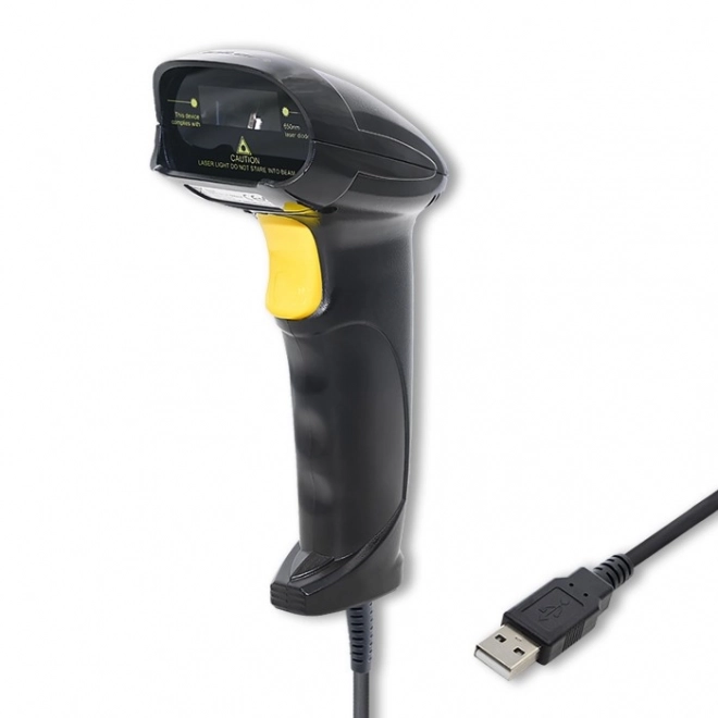 Lecteur de codes-barres laser 1D USB noir