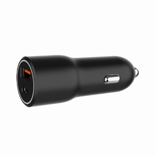 Chargeur de voiture USB-A/USB-C noir 38W PD