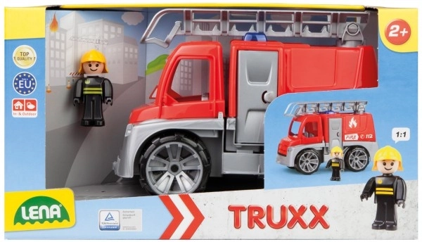 Auto Truxx pompier plastique 29cm avec figurine dans boîte 39x22x16cm 24m+