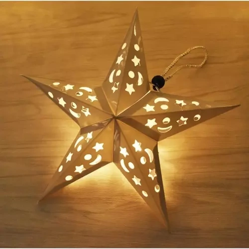 Étoile en papier LED lumineuse 50 cm
