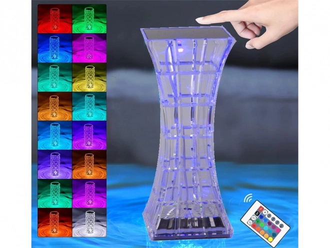Lampe de chevet en cristal avec LED RGB et télécommande
