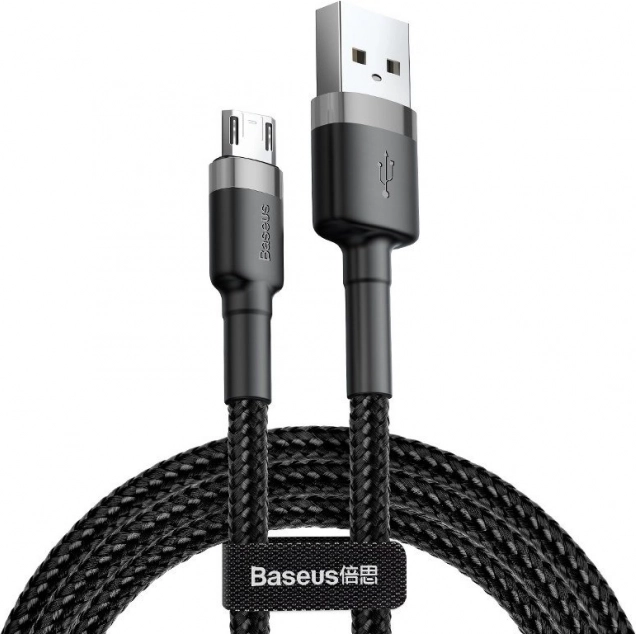 Baseus Cafule câble micro USB 50 cm, charge rapide 2,4 A, gris‑noir