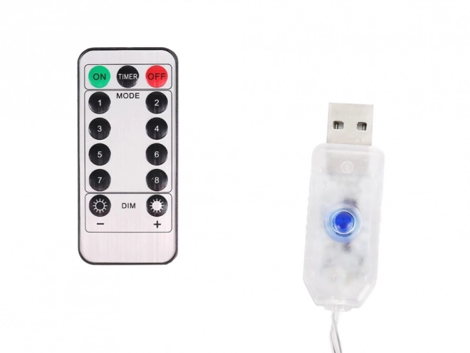 Rideau lumineux de Noël avec étoiles sur USB