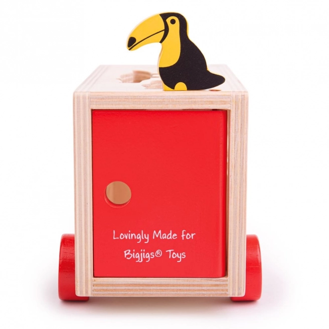 Bigjigs Toys Voiture en bois avec animaux safari