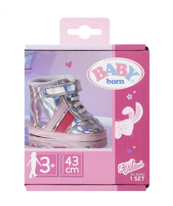 Chaussures de sport holographiques BABY born pour poupées 43 cm