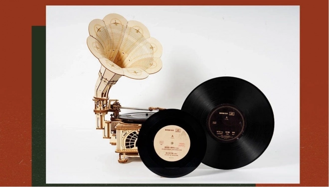 Puzzle 3D en bois Rokr Gramophone classique