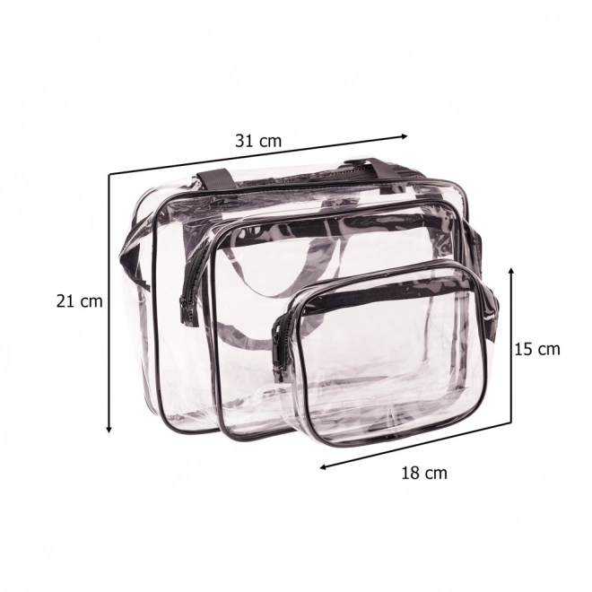 Ensemble de trousses de toilette transparentes de voyage - 3 pièces