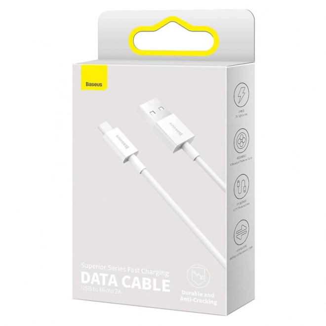 Câble de données de charge Baseus Superior Series USB vers micro USB, 2A, 1m