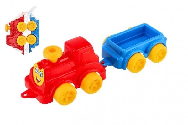 Locomotive/Train avec wagon 41cm en plastique dans un filet 21x13x22cm 12m+
