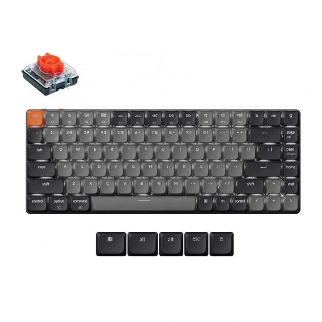 Clavier Keychron K3 sans fil à profil bas LED Interrupteur Rouge gris