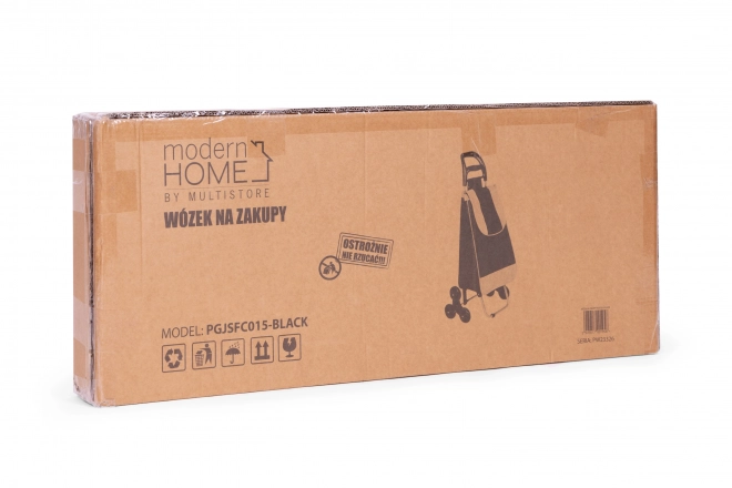 Panier à provisions, 25 l, 6 roues, cadre métallique, noir