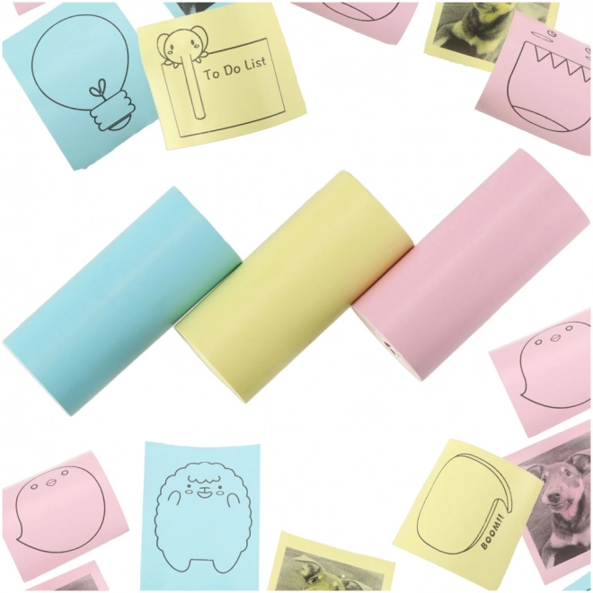 Rouleau de papier thermique pour mini imprimante 5,7 cmx3 m 3 pcs coloré