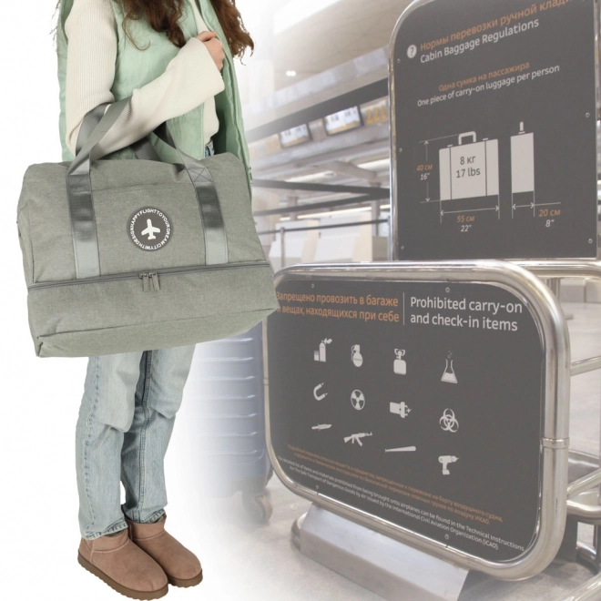 Sac de voyage pour bagage à main 39 x 18 x 30 cm gris