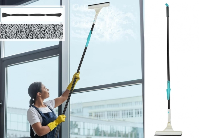 Brosse de nettoyage de fenêtres en microfibre avec longueur réglable
