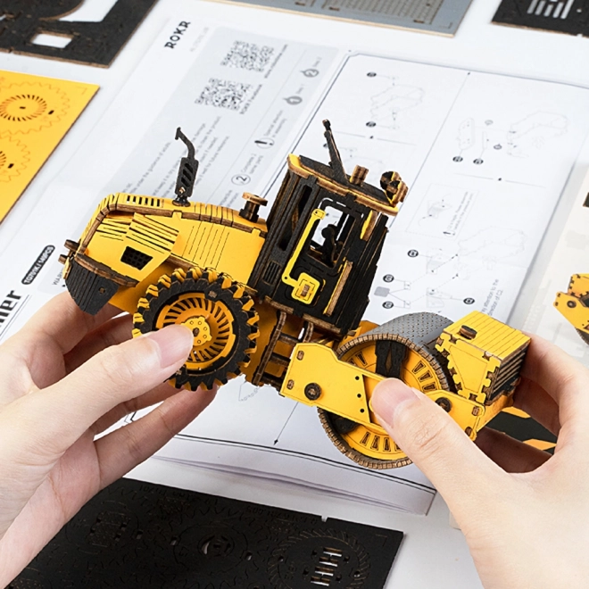 RoboTime puzzle 3D en bois - Rouleau compresseur