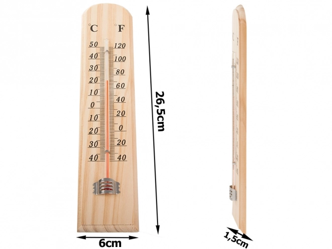 Grand thermomètre en bois pour utilisation intérieure et extérieure