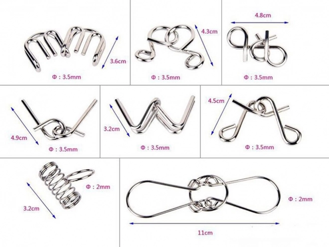 Set de casse-têtes en métal 8 pcs
