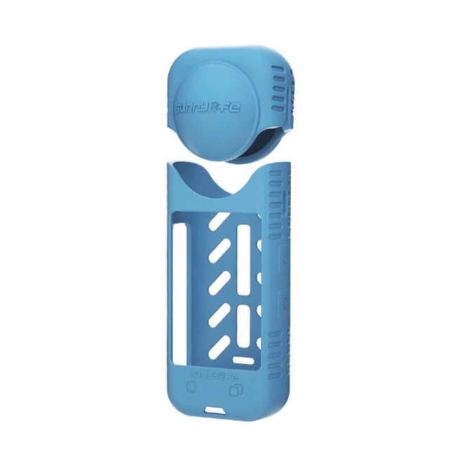 Coque en silicone et couvercle d'objectif Sunnylife pour Insta360 X4 (bleu)