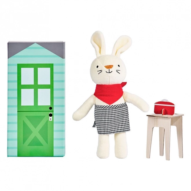 Petit Collage lapin en peluche dans la cuisine
