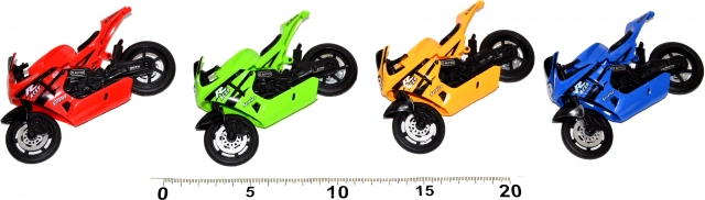 Moto de course 11 cm à roues libres