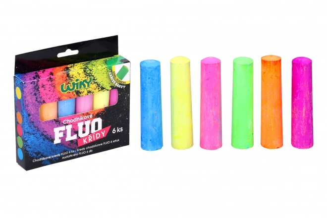 Craies fluorescentes pour trottoir 6 pcs