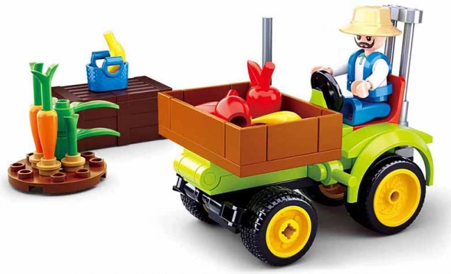 Jeu de construction Sluban Petite Ville Ferme Tracteur à fruits