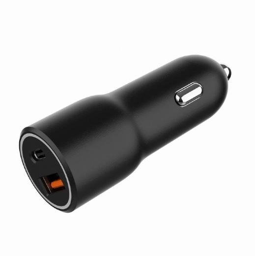 Chargeur de voiture USB-A/USB-C noir 38W PD