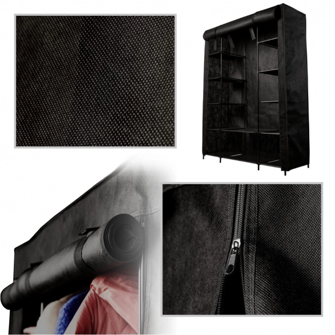 Armoire pliable en tissu XXL noir