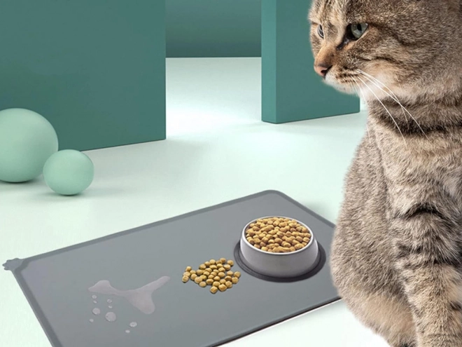 Tapis antidérapant en silicone imperméable pour bols pour chiens et chats