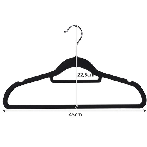 Porte-manteaux 20pcs - Noir Ruhhy 22536
