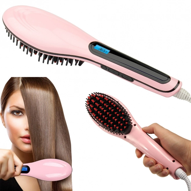 Brosse électrique pour lisser les cheveux avec écran LCD