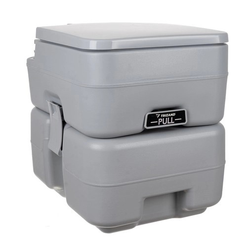 Trizand 24498 Toilette de camping portable 20 + 12 l, grise