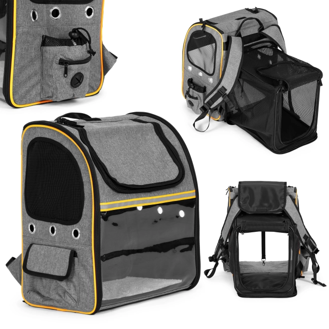 Grand, résistant, sac à dos pliable pour le transport de chats et de chiens