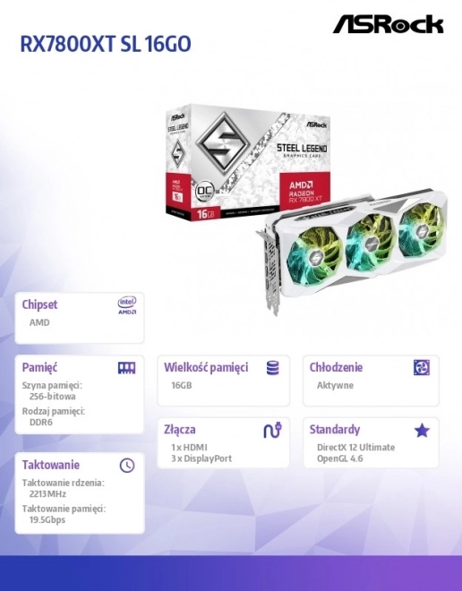 Carte graphique Radeon RX 7800 XT Steel Legend OC 16G