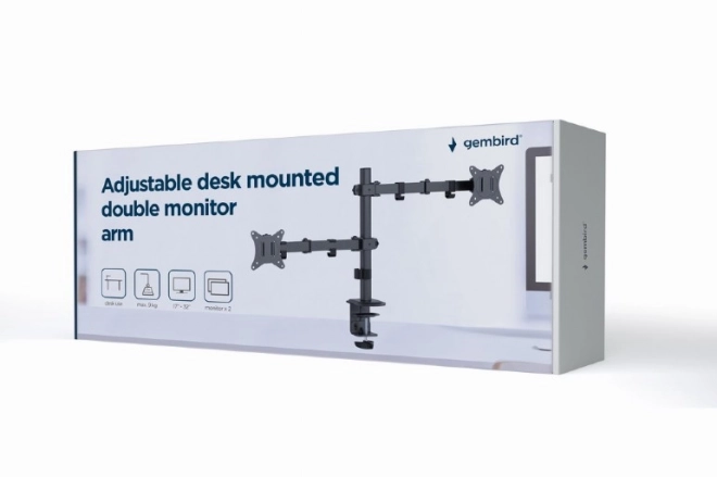 Support double pour moniteur réglable pour bureau