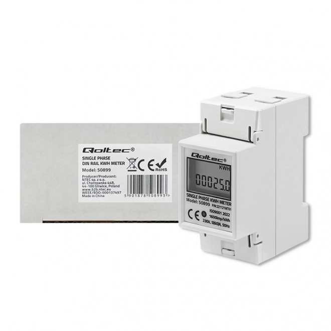 Compteur électronique monophasé | Rail DIN | 230V | LCD | 2P