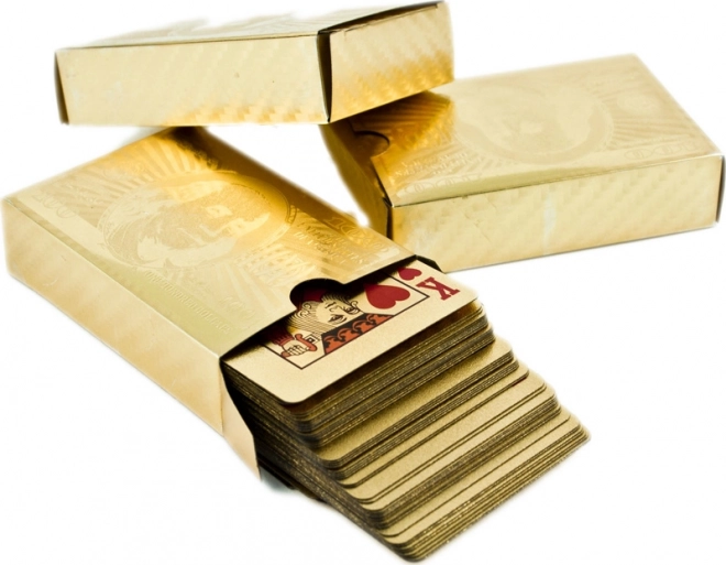 Cartes à jouer en plastique doré - $$$ dollar