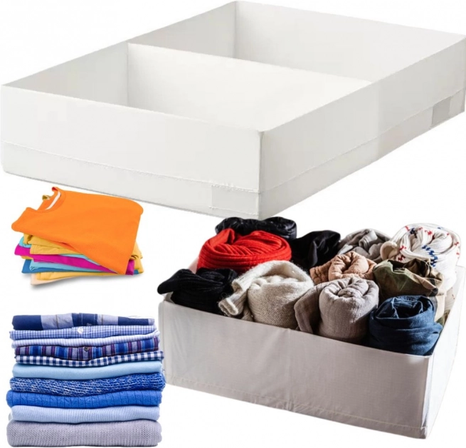 Organisateur textile avec séparateur blanc