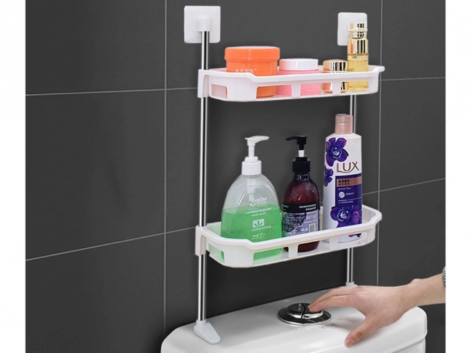 Étagère de salle de bain au-dessus du siège de toilette
